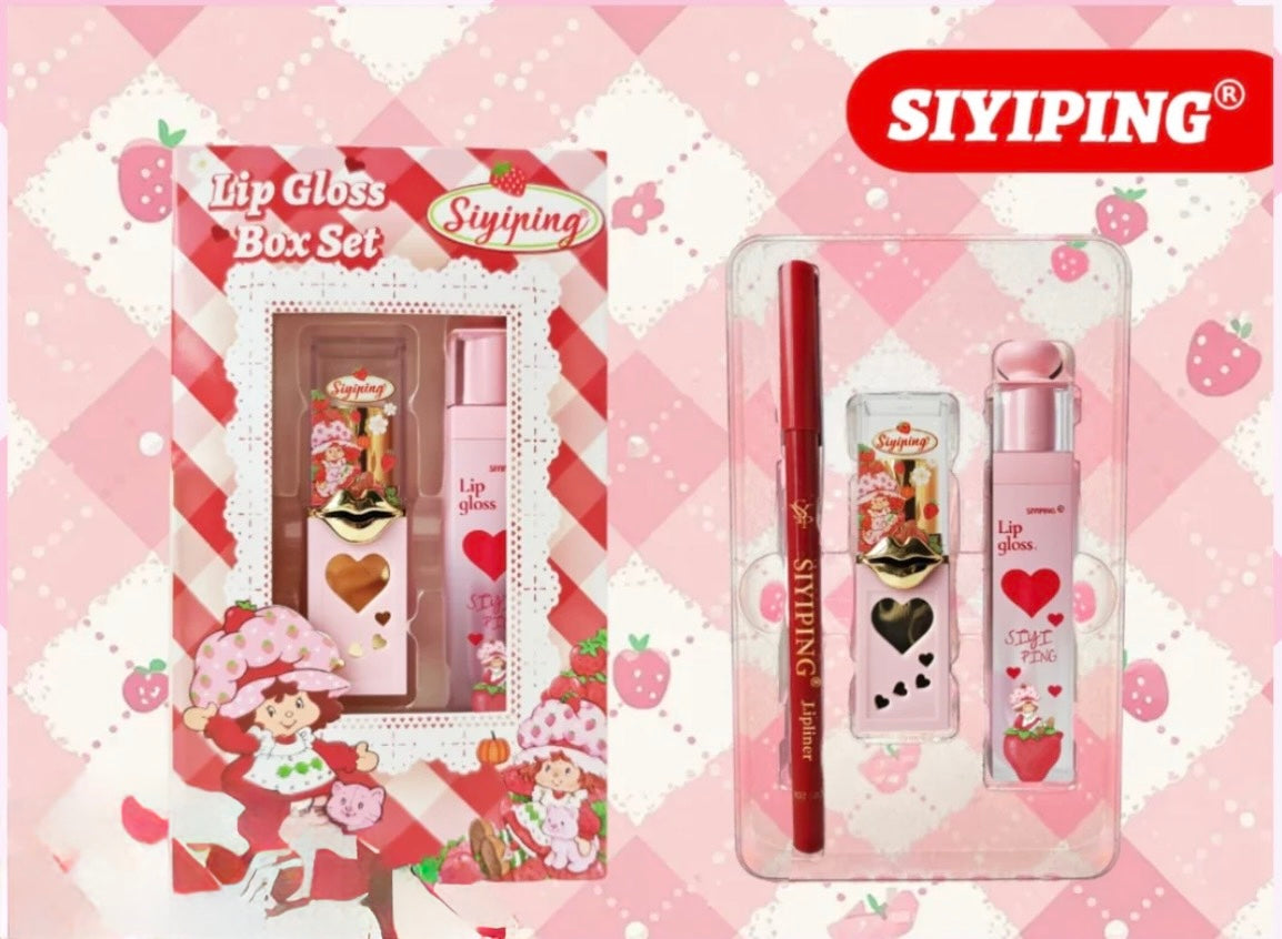 Siyiping Strawberry Lip Gloss & Lip Liner Gift Set
