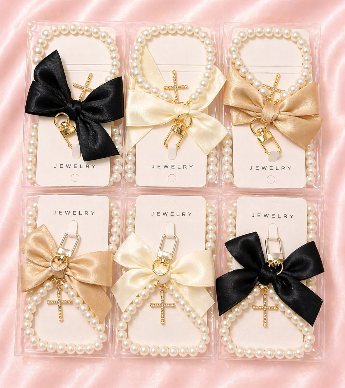 Bow Keychain with Pearls