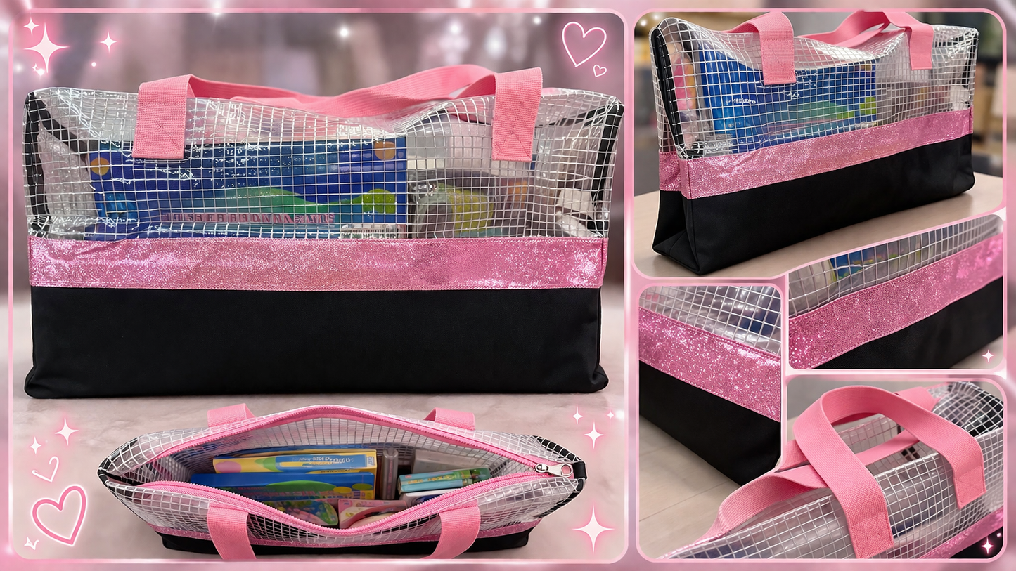Pink/Black Duffle Bag