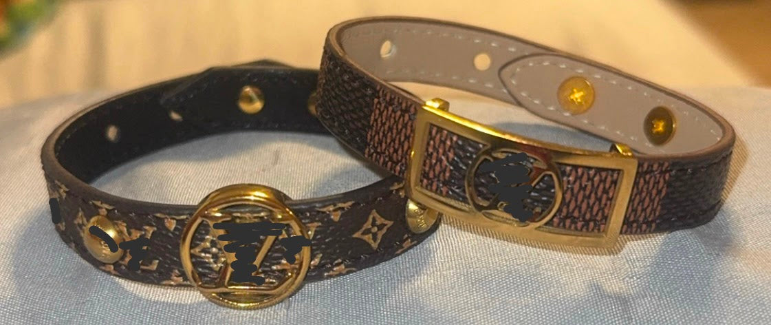 Brown Grid/ Flowers Bracelet