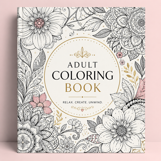 Adult Coloring Book – Relax, Create &amp; Unwind