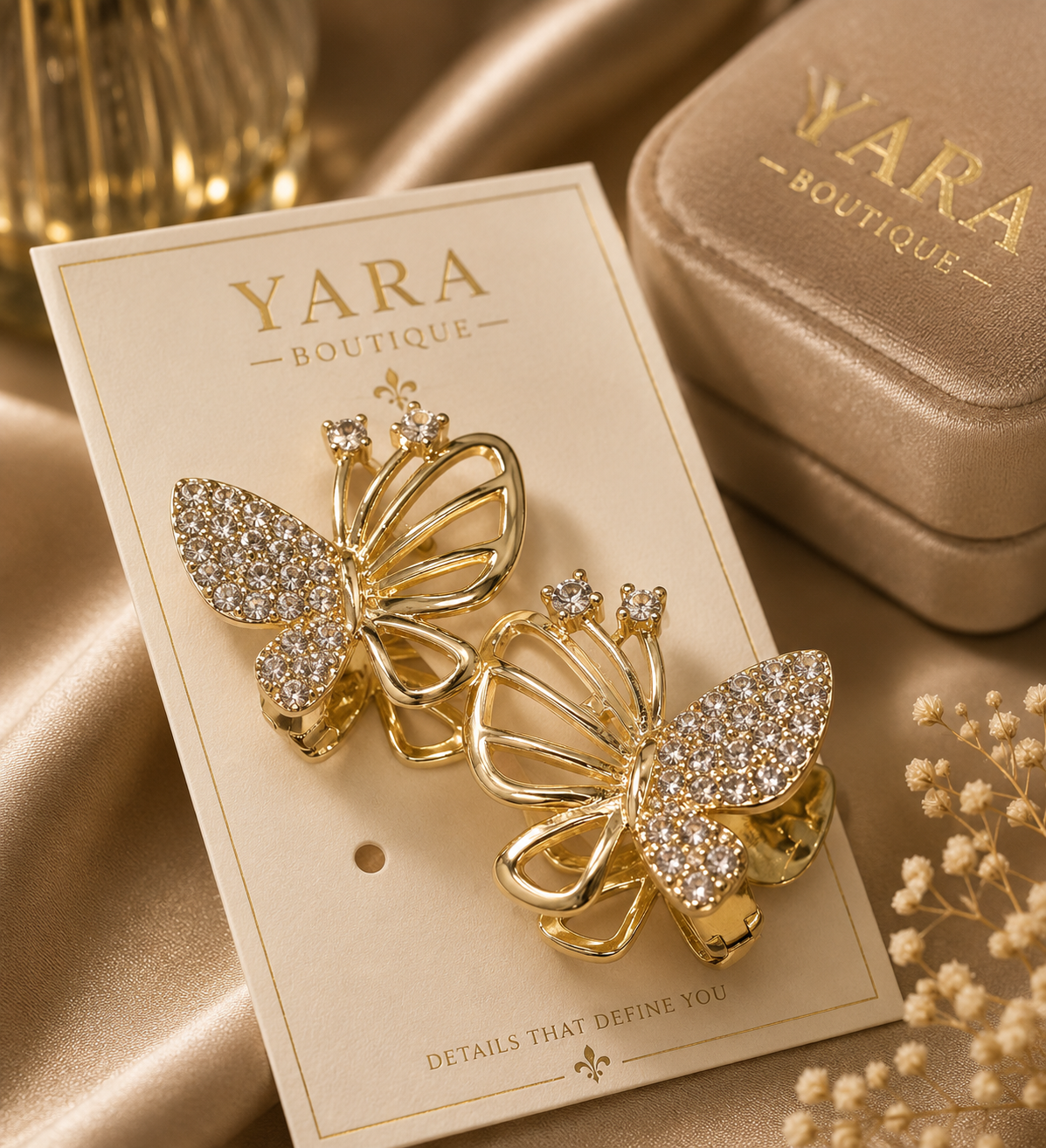 Butterfly Laminated Gold Earrings