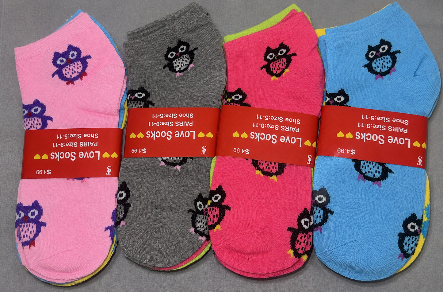 Cute Owl Print Low-Cut Ankle Socks – Assorted Colors