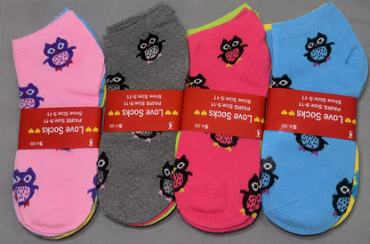 Cute Owl Print Low-Cut Ankle Socks – Assorted Colors