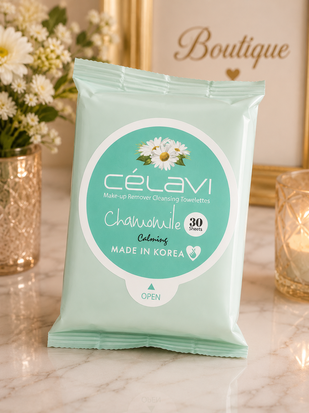 Célavi Chamomile Makeup Remover Cleansing Towelettes – 30 Sheets