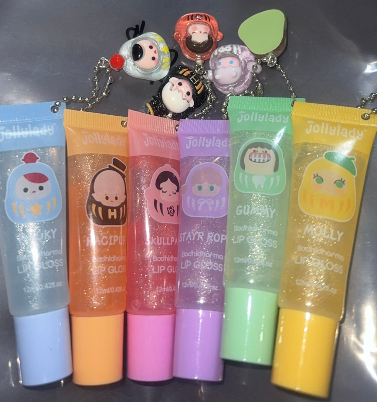 Fruit and flavored Lip gloss with charm