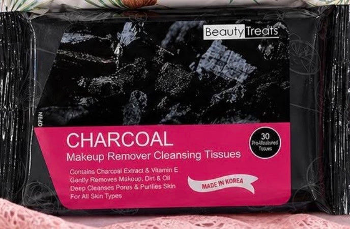 Beauty Treats Charcoal Makeup Remover Cleansing Tissues – 30 Count