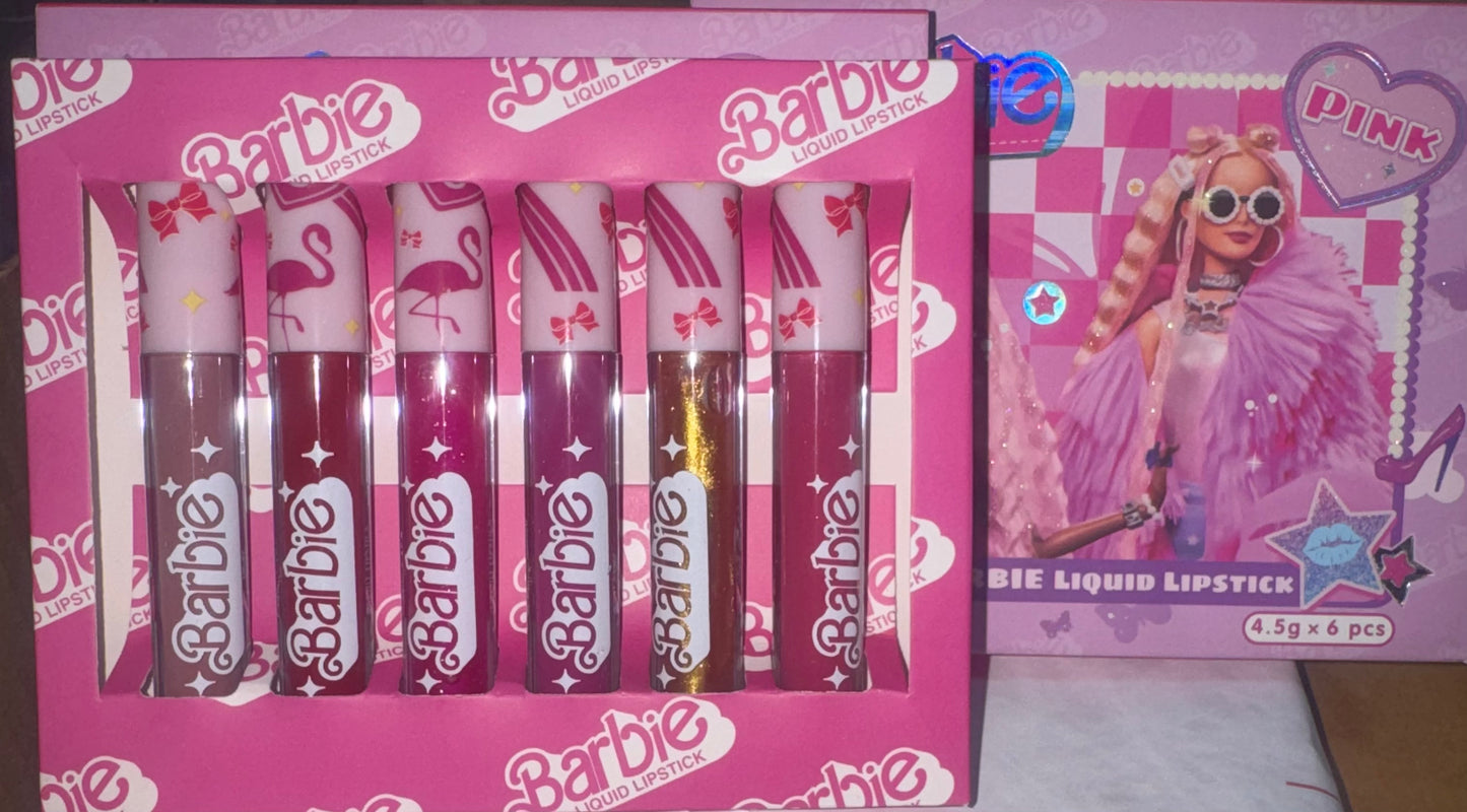 Barbie lip gloss 6 pc set