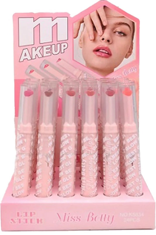 Miss Betty Heart-Shaped Jelly Lipstick Set – Moisturizing Tinted Lip Balm with Heart Core (AC02086)