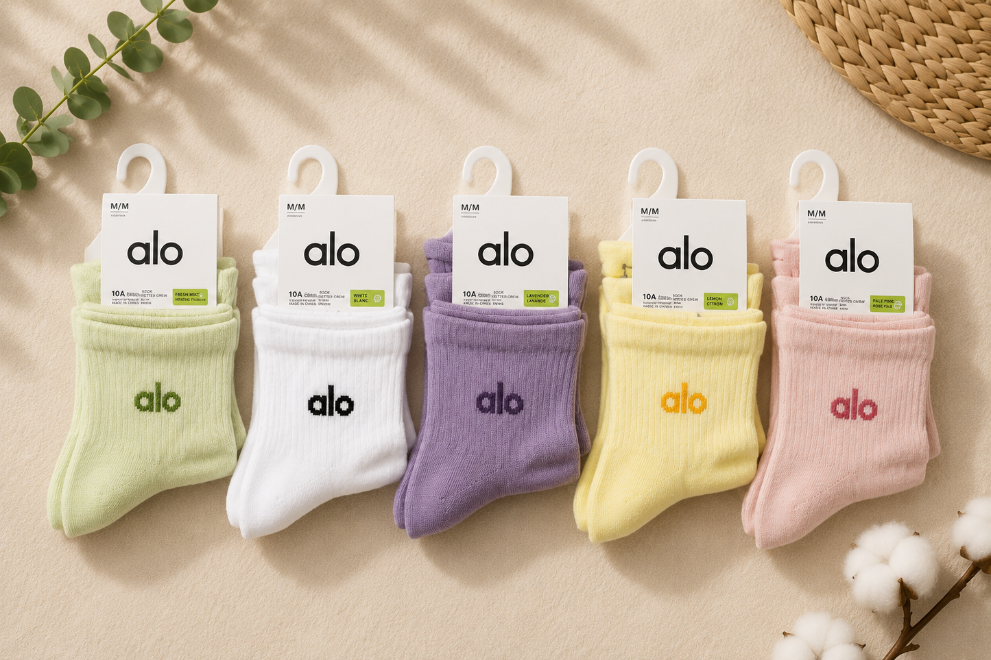 Pastel light colored socks