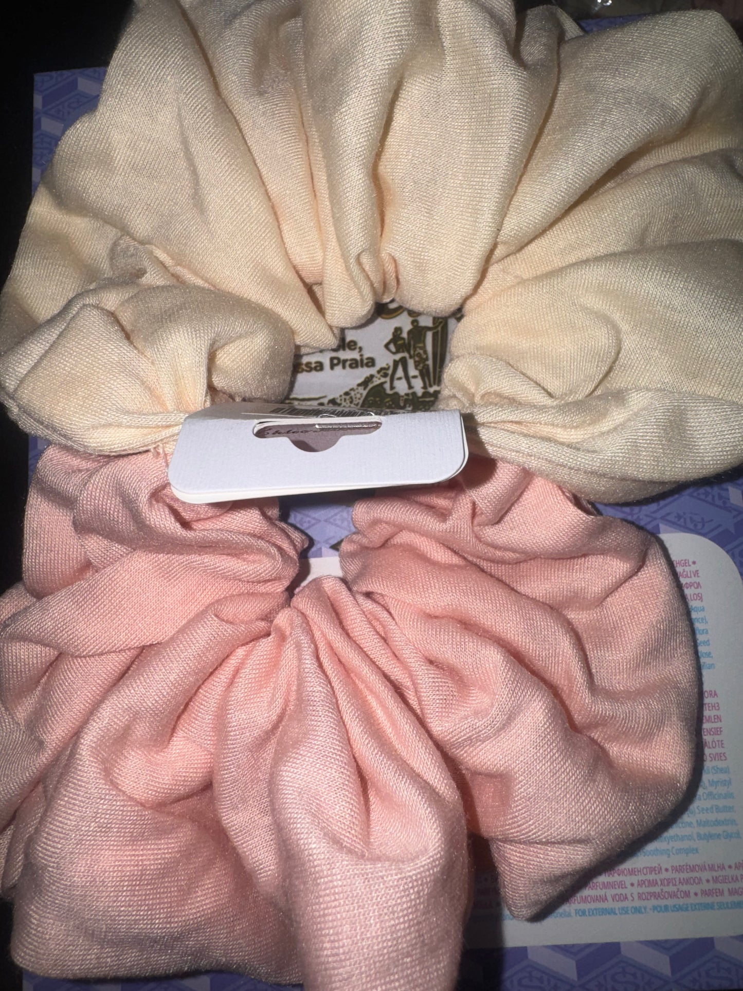 Pastel colored duo large scrunchies