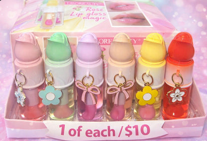 Fruit and flavored Lip gloss with charm