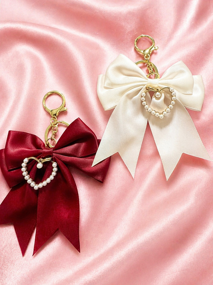 Bow Keychain with Pearls