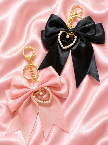 Bow Keychain with Pearls