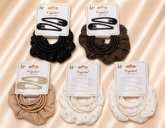 Hair Scrunchie & Clips Set